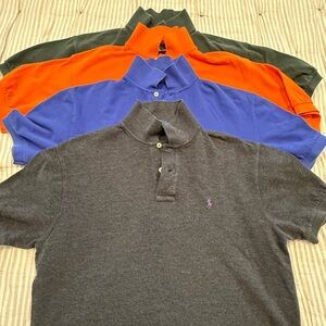Men's Polo Shirt Set - Gray, Blue, Orange, Green